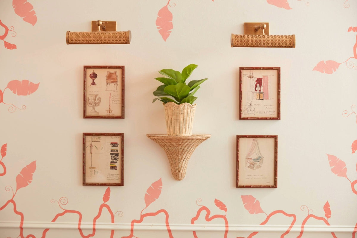 Cane Picture Light from Amanda Lindroth shown on wall display