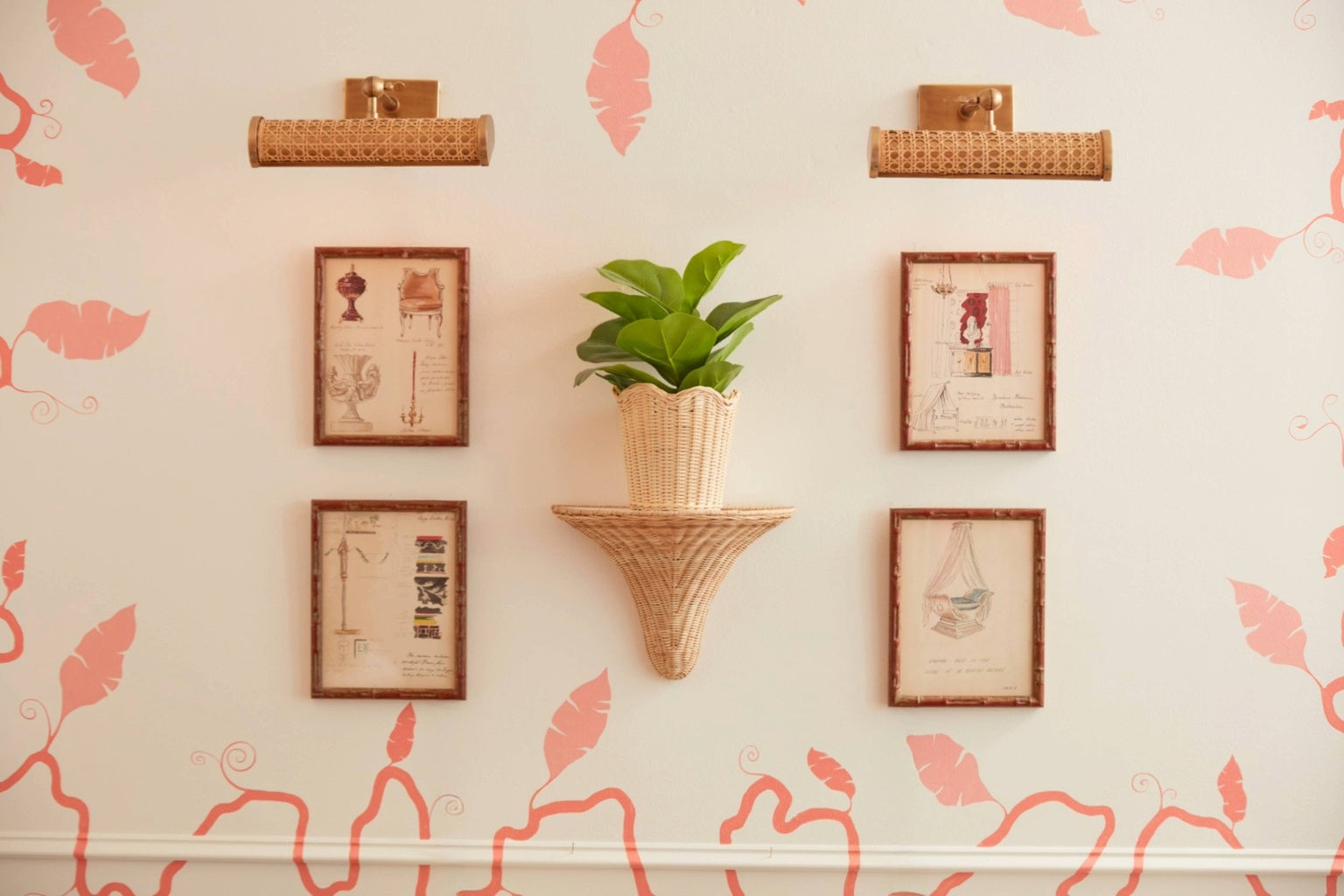 Cane Picture Light from Amanda Lindroth shown on wall display