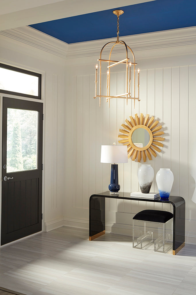 Classic Blue Lamp in lifestyle entryway