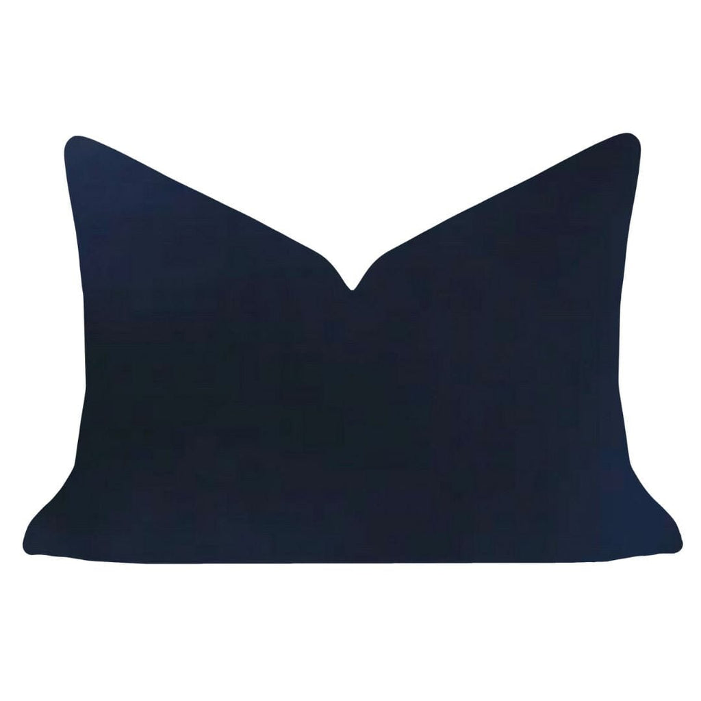 Cobalt Blue Solid Velvet Pillow in 14" x 20" lumbar size