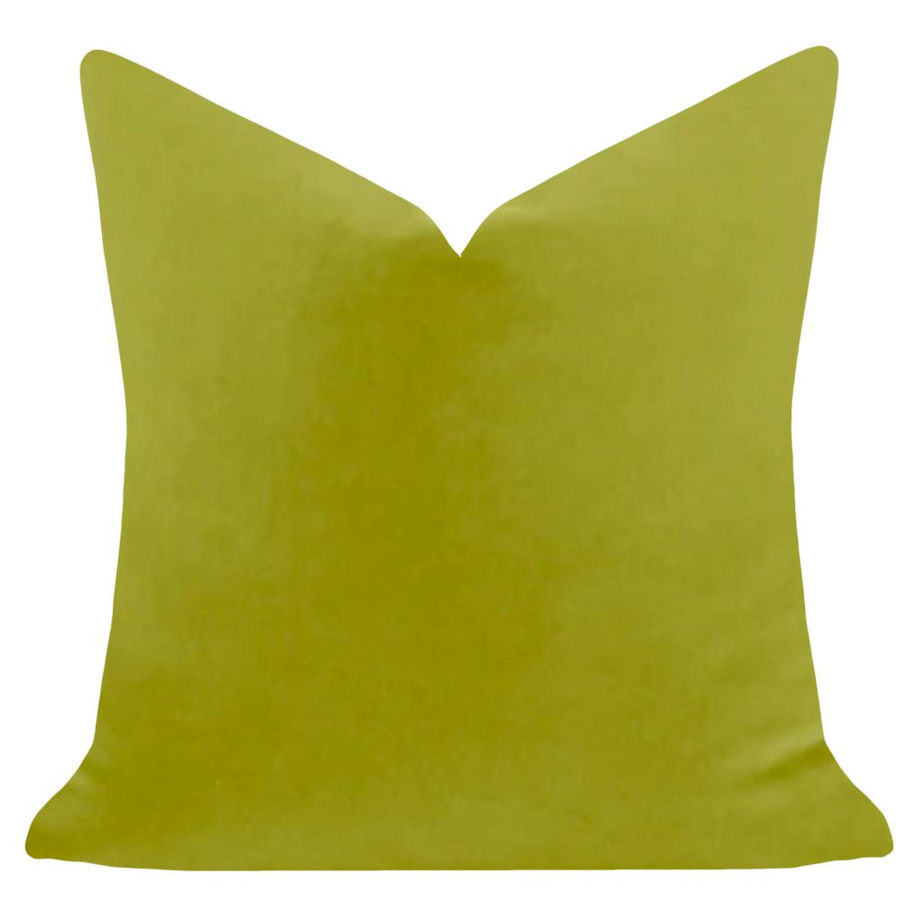 Green Solid Velvet Pillow 22" square