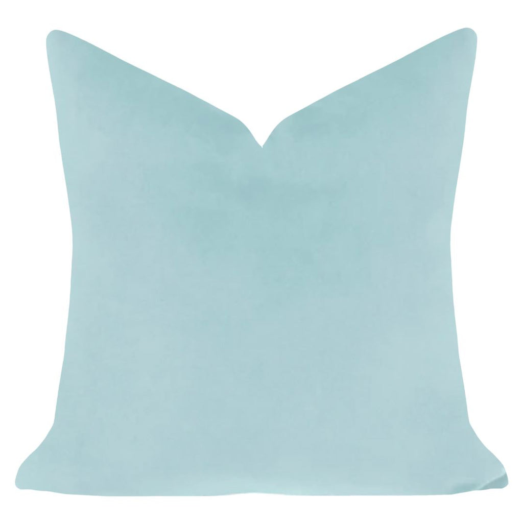 Spa Blue Velvet Pillow 22" square