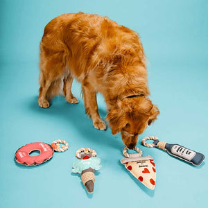 Dog and A Donut Chew Toy shown with other chew toys