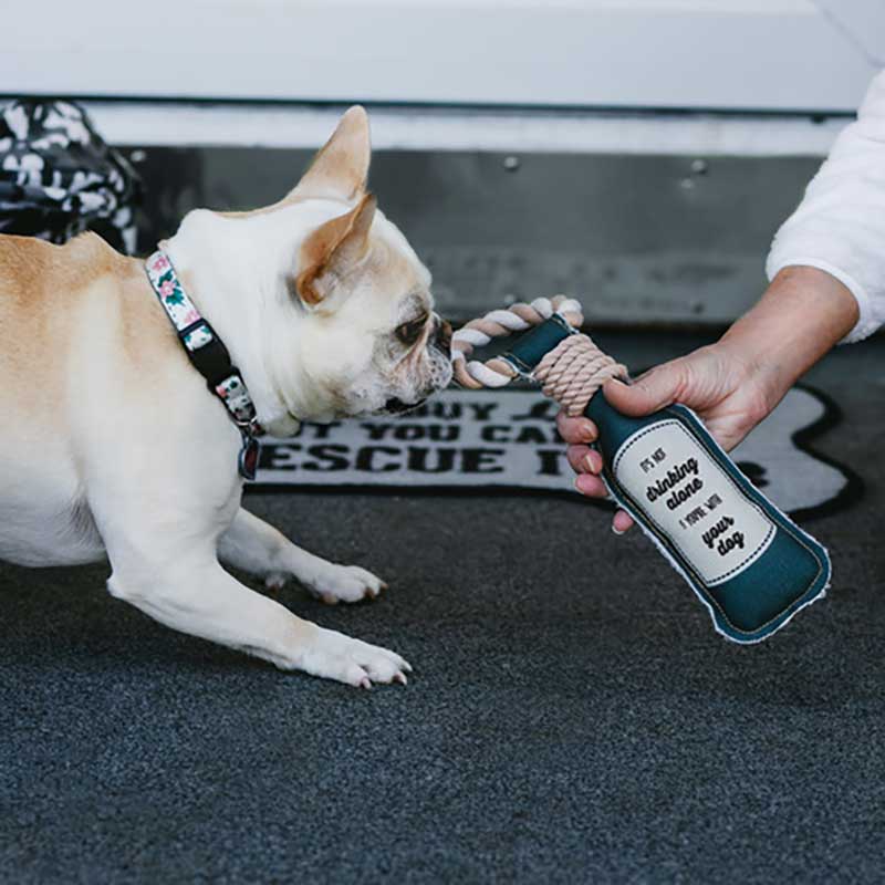 Drinking Alone Dog Chew Toy is great for dogs of all sizes
