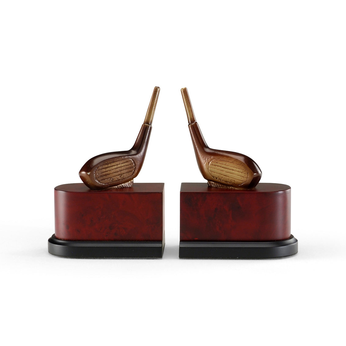 Driver Bookends crafted from brass with antique patina