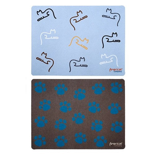 Cat Placemat - Cat-Outline and the Paw Prints placemat