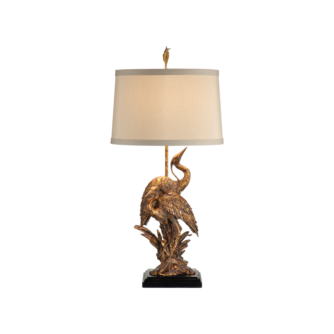 Egrets Table Lamp crafted from composite with old gold finish