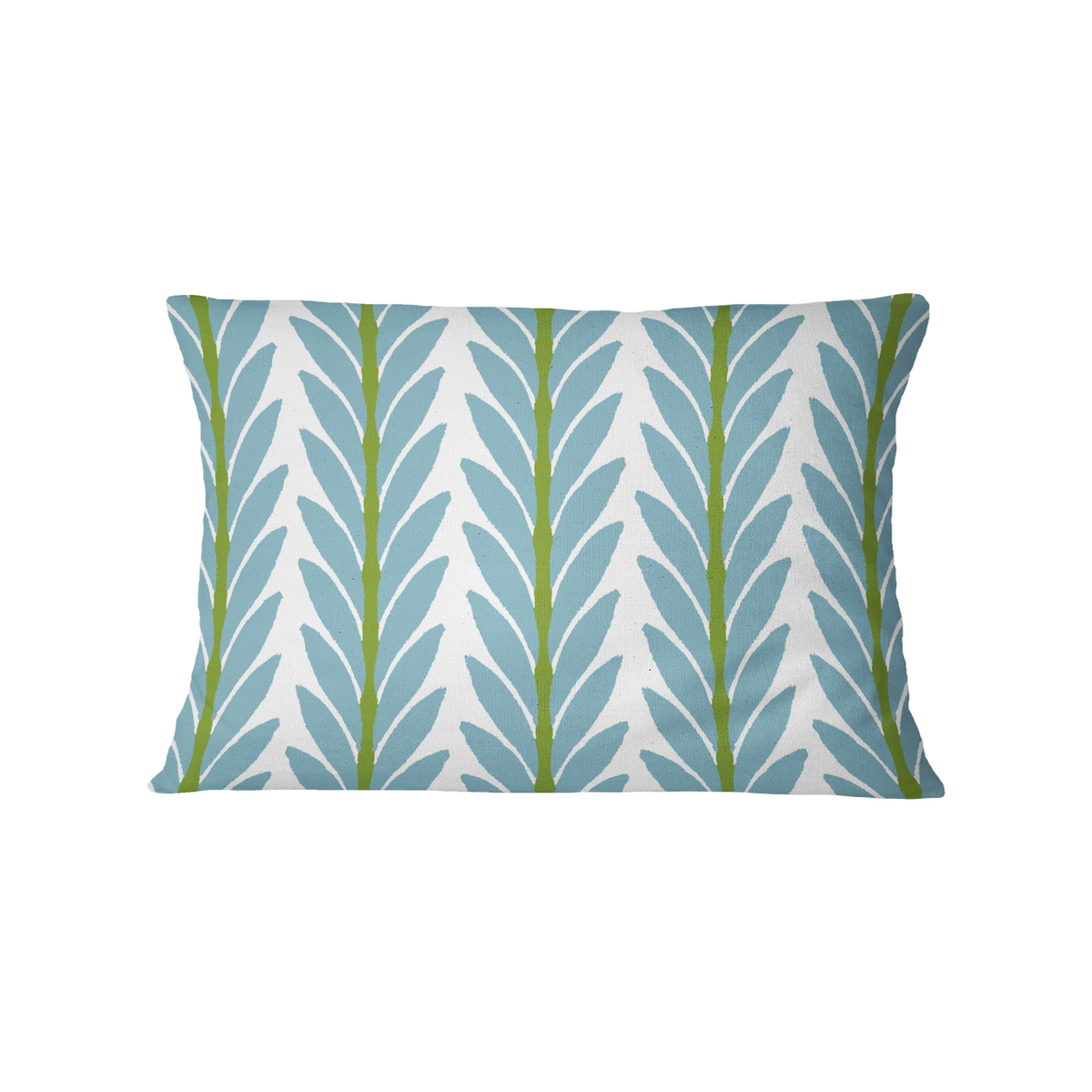 Frond French Blue Outdoor Pillow