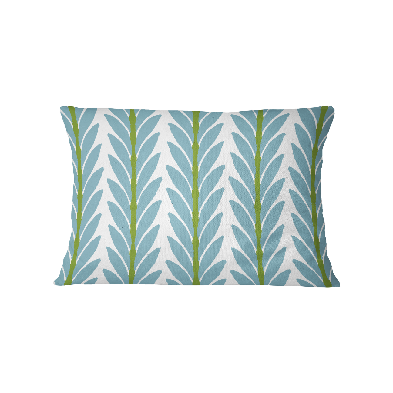 Frond French Blue Outdoor Pillow