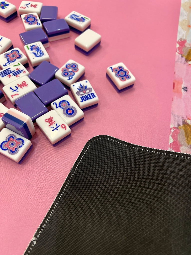 Giverny Mahjong Mat shown with tiles (not included)