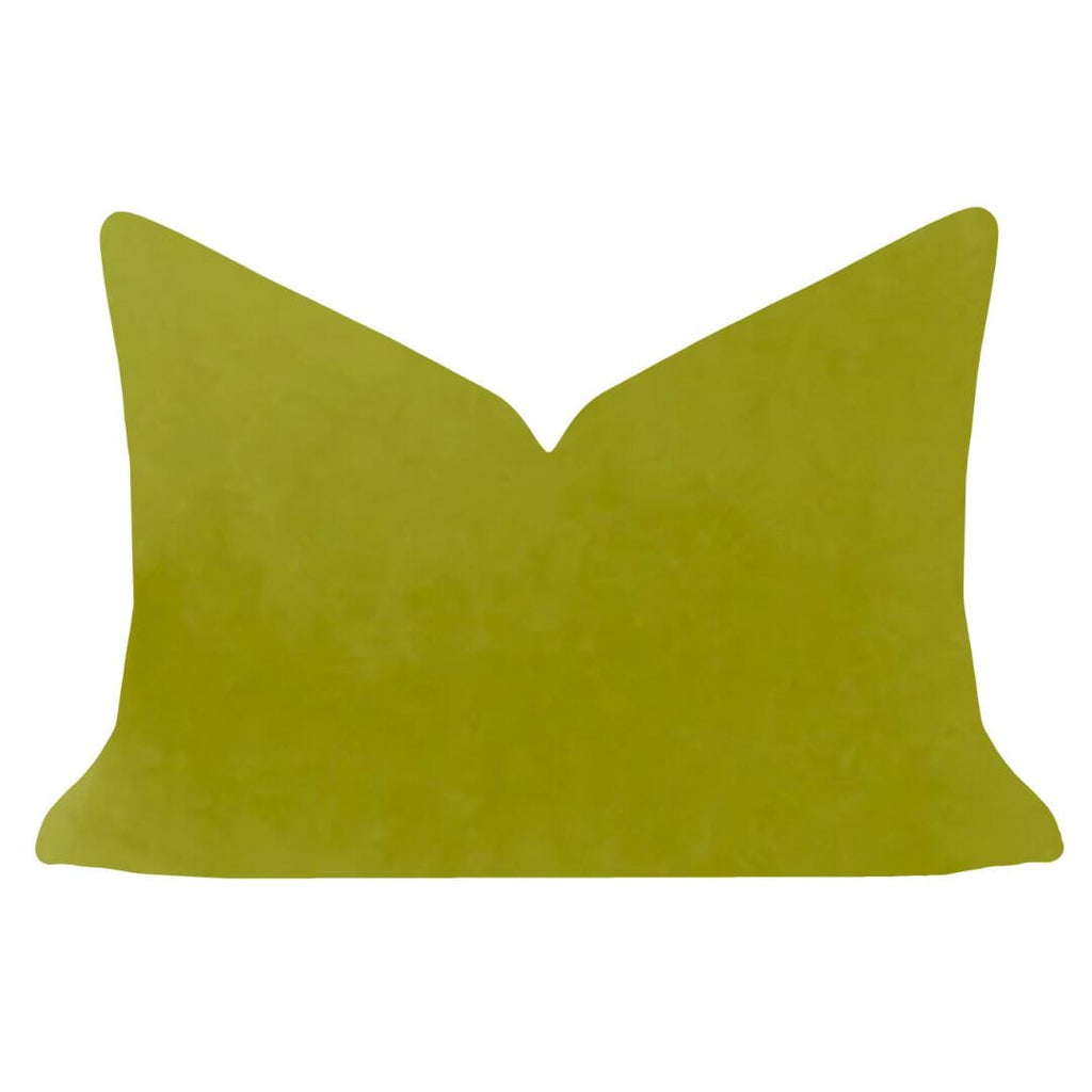 Green Solid Velvet Pillow 14&quot;x20&quot; lumbar