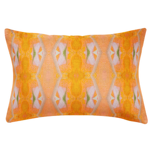 Orange Blossom Linen Throw Pillow Lumbar