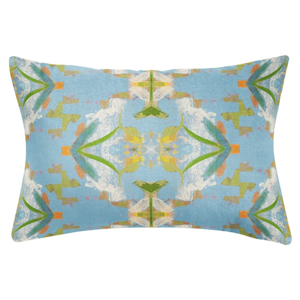 English Garden Blue Throw Pillow 14"x20" lumbar