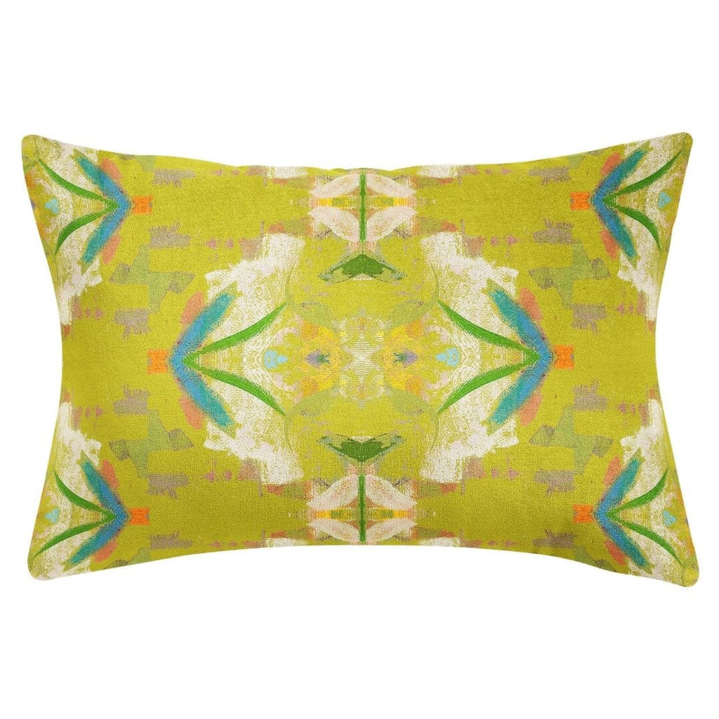 English Garden Citron Throw Pillow 14"x20" lumbar