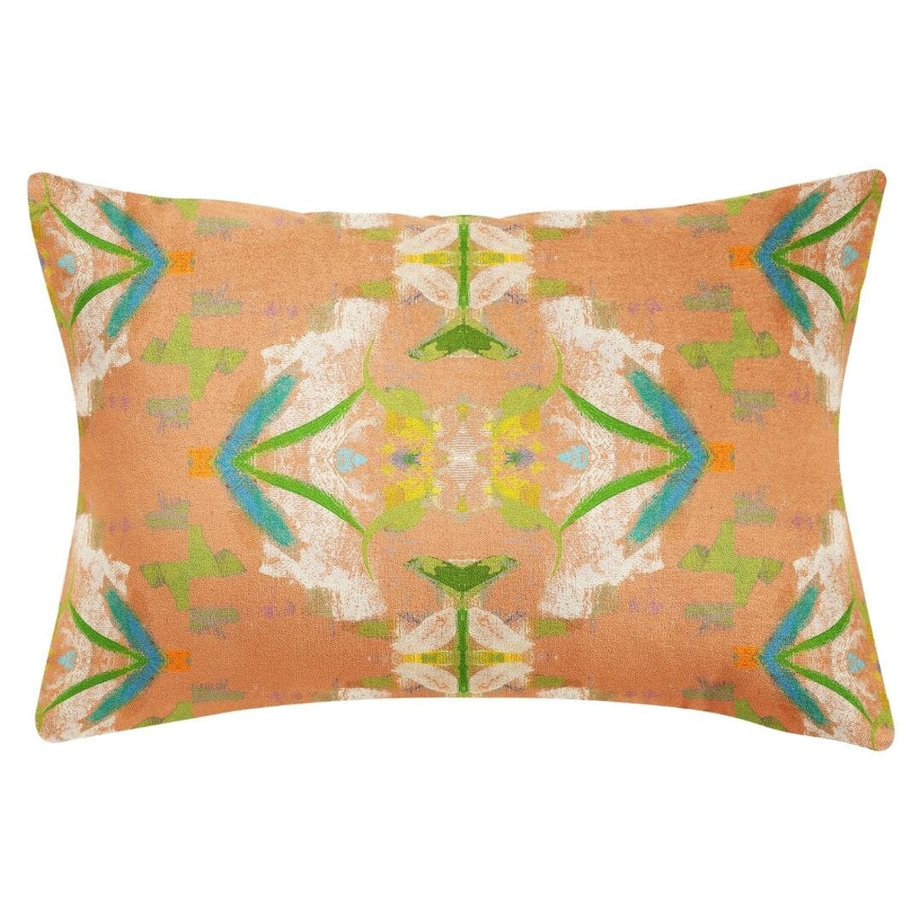 English Garden Orange Throw Pillow 14"x20" lumbar