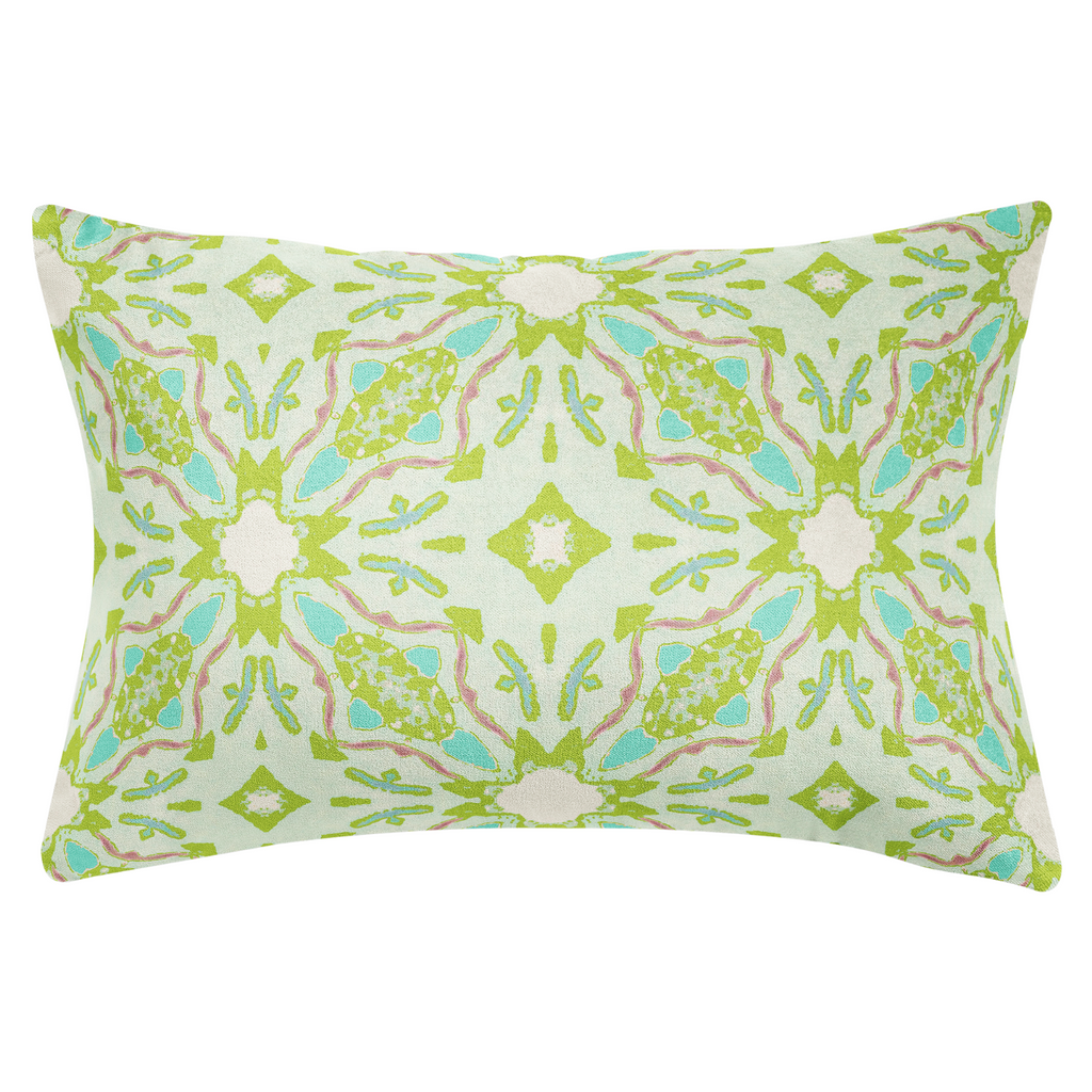 Lagos Green Throw Pillow 14x20" lumbar