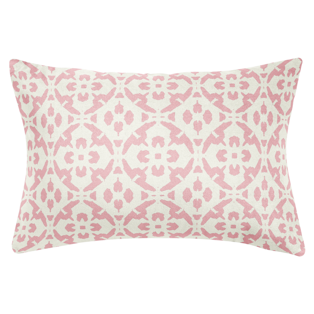 Porto Tile Blush Throw Pillow 14x20" lumbar