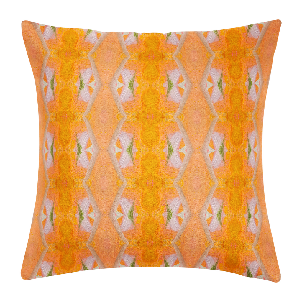 Orange Blossom Linen Throw Pillow 22" square