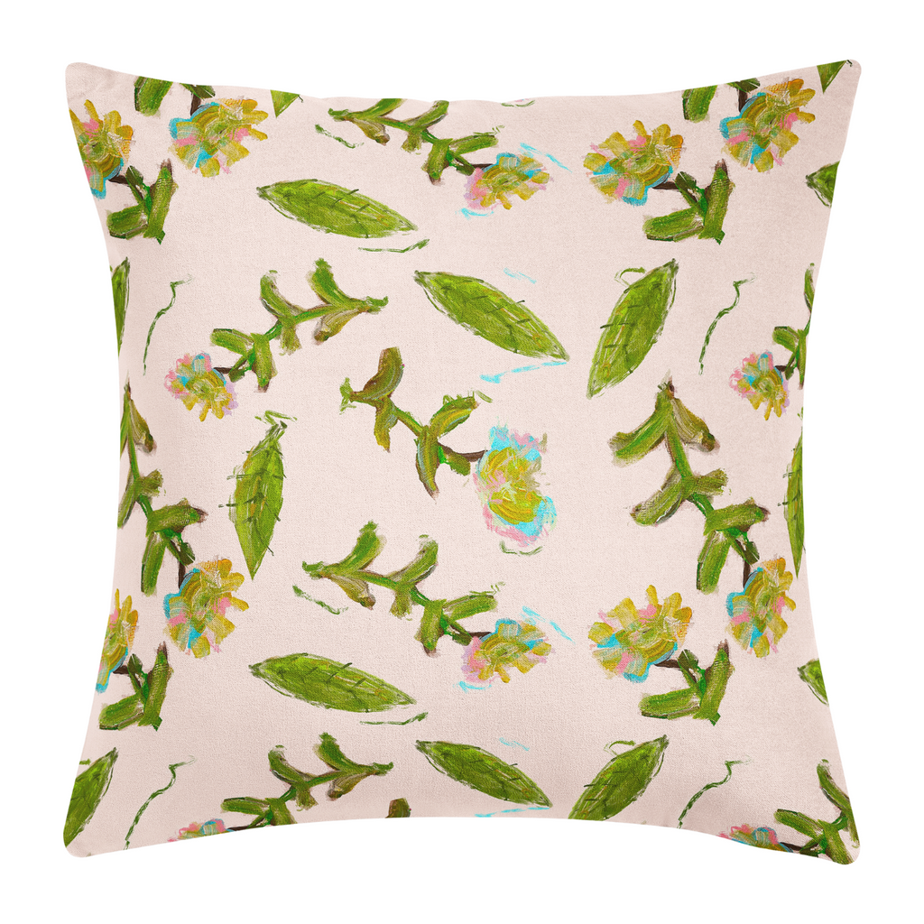 Flor Rosa Throw Pillow 22" square