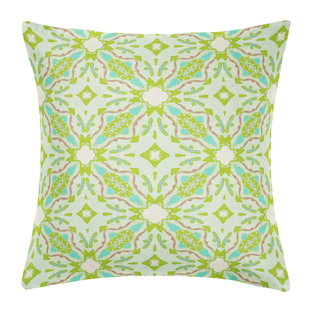 Lagos Green Throw Pillow 22" square