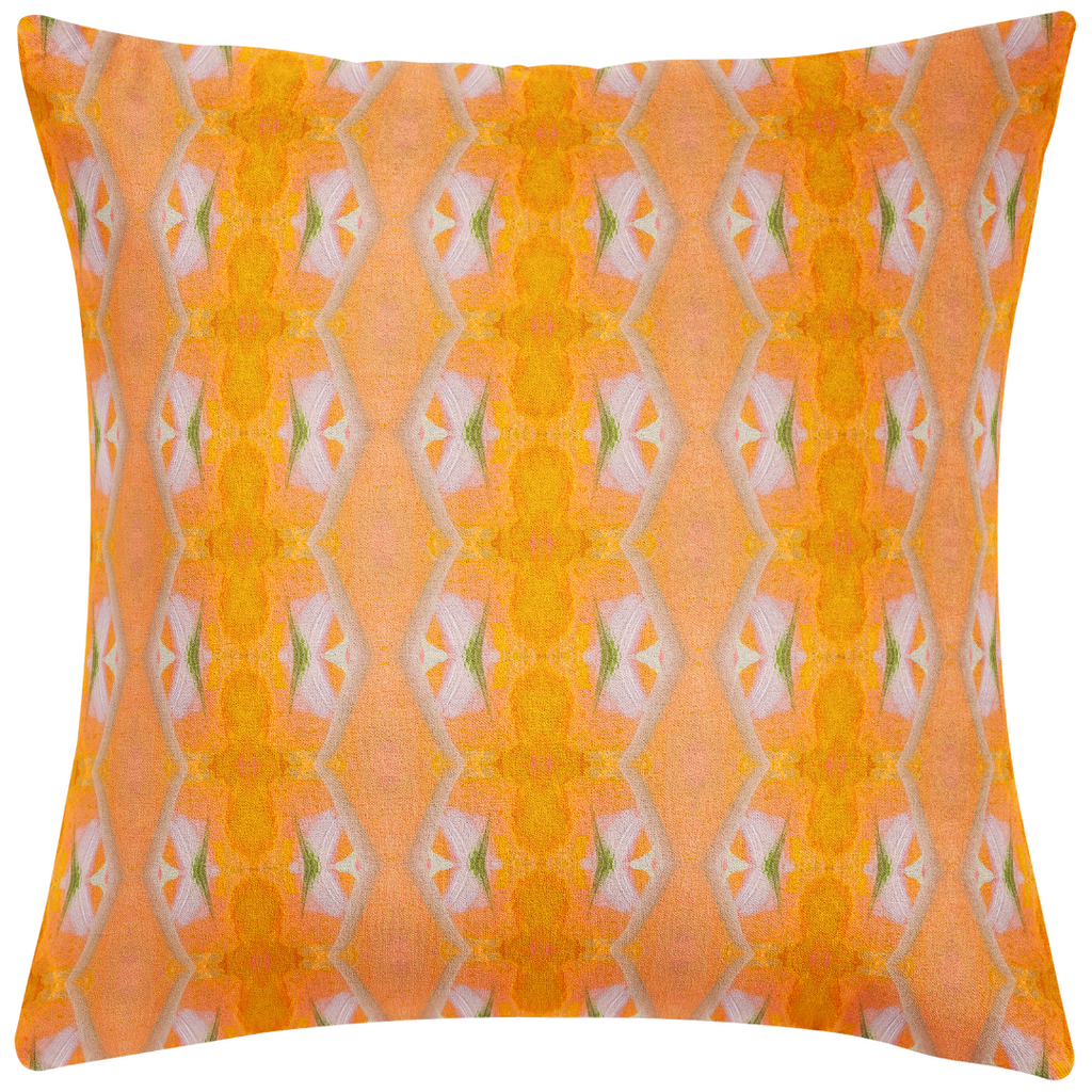 Orange Blossom Linen Throw Pillow 26" square