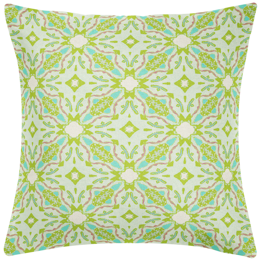 Lagos Green Throw Pillow 26" square