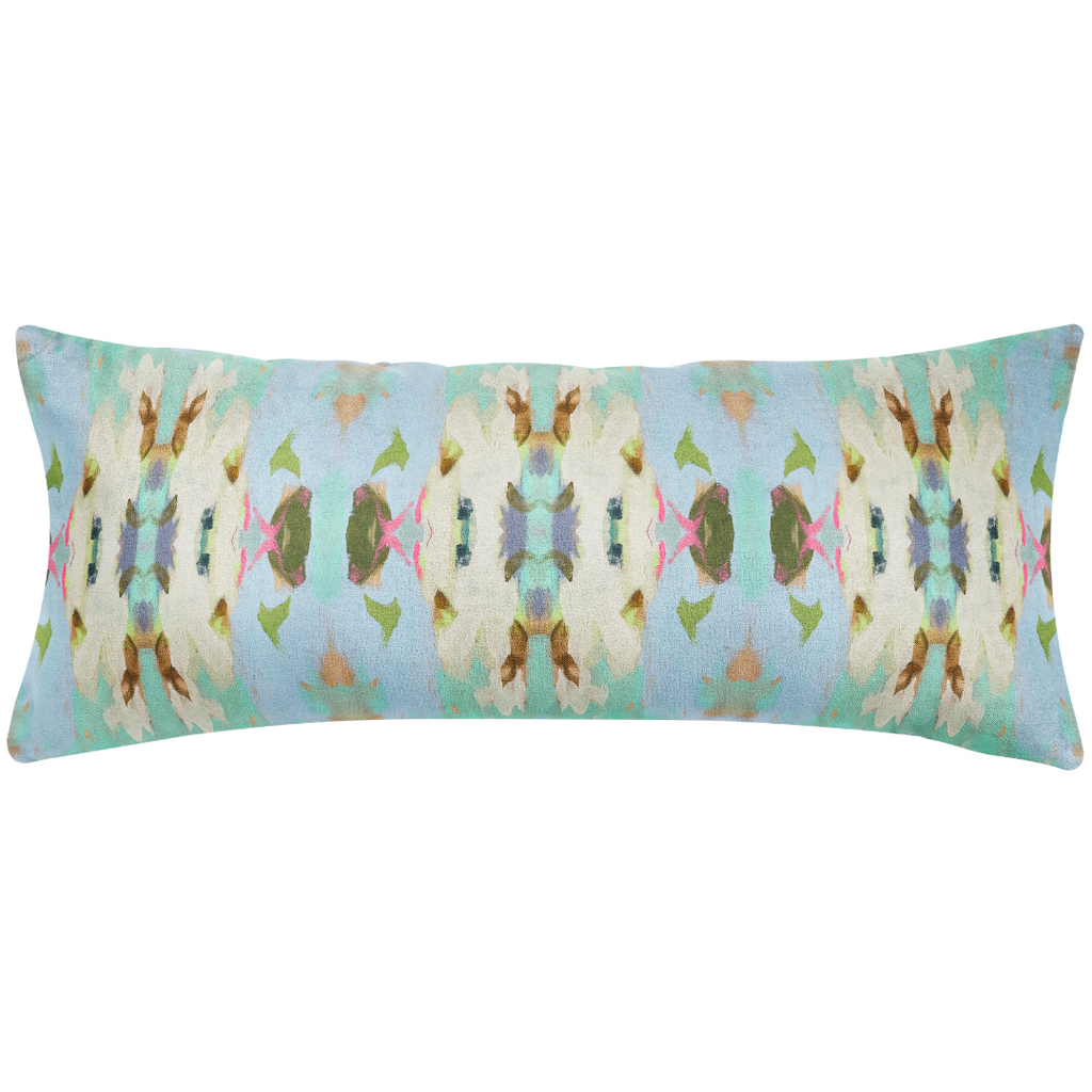 Summer Garden Light Blue Throw Pillow bolster size