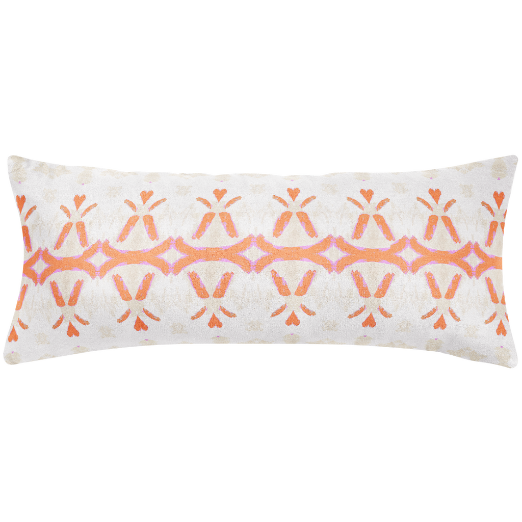 Parisian Orange Linen Throw Pillow bolster
