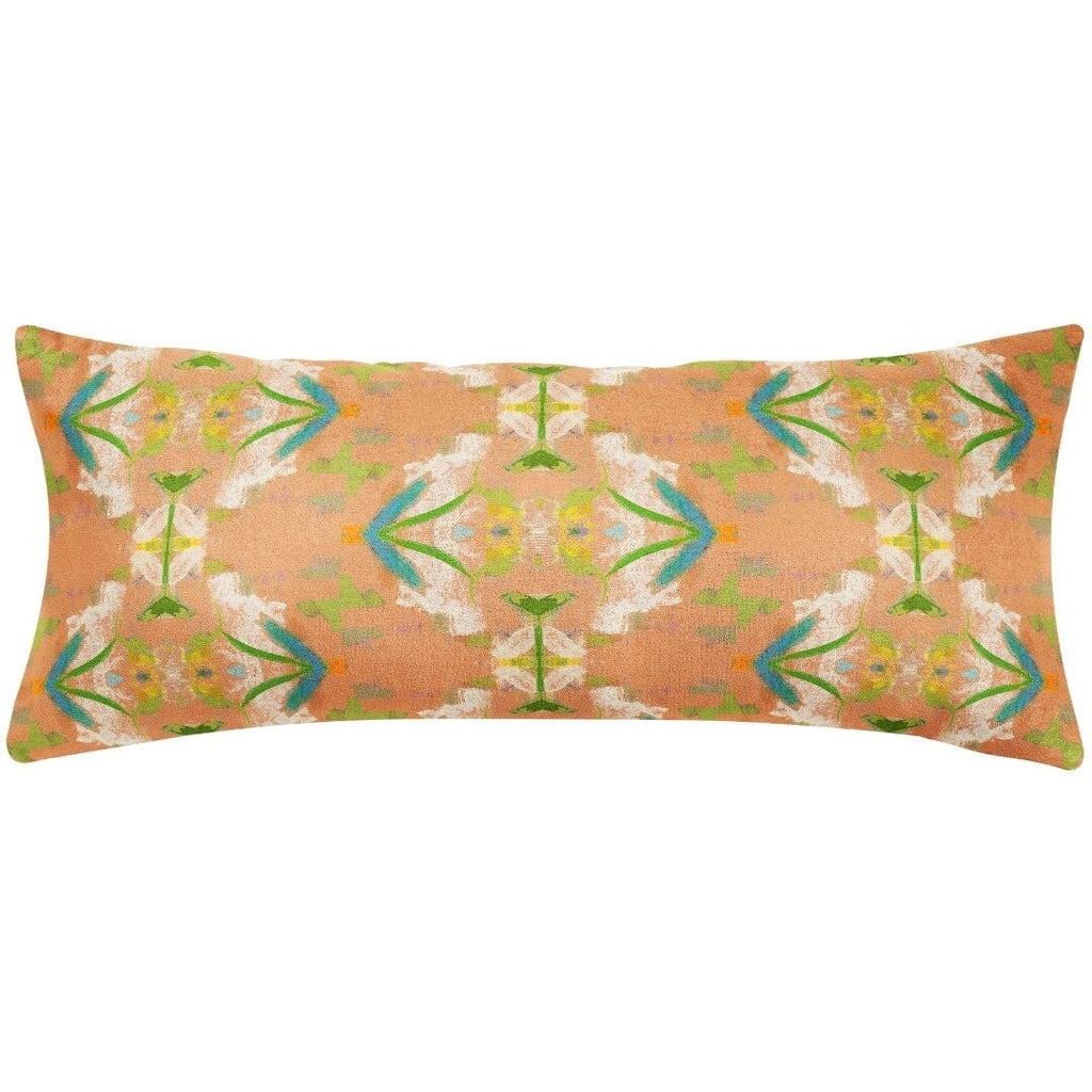 English Garden Orange Throw Pillow 14"x36" bolster