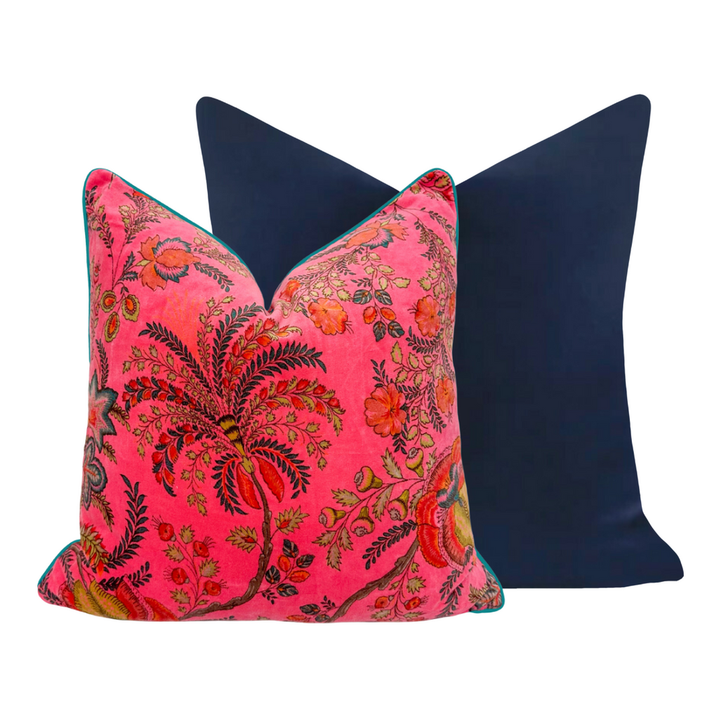 Hot Pink Rajmahal Velvet Throw Pillow