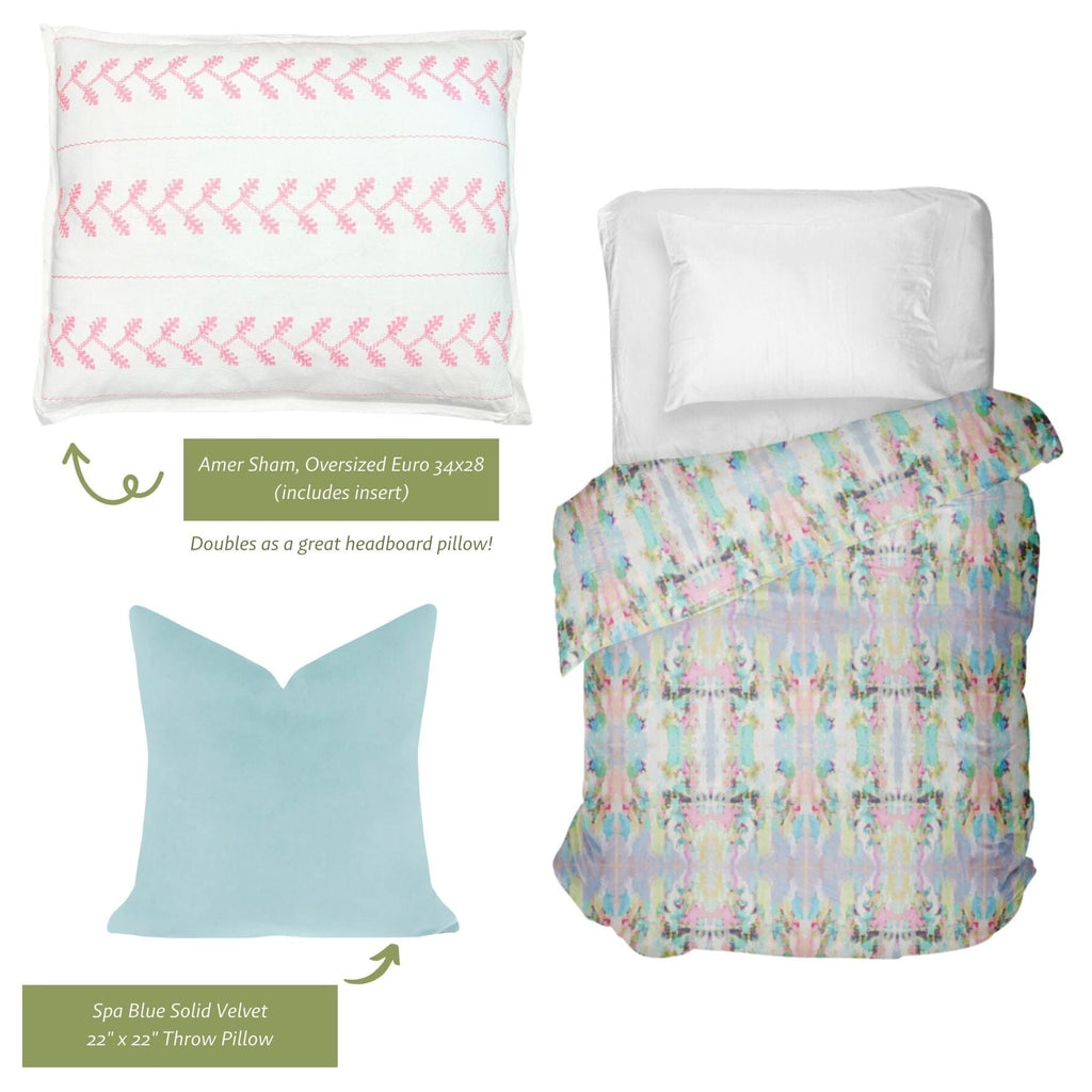 Lemonade Stand Twin Duvet Cover with complementing pillow and sham