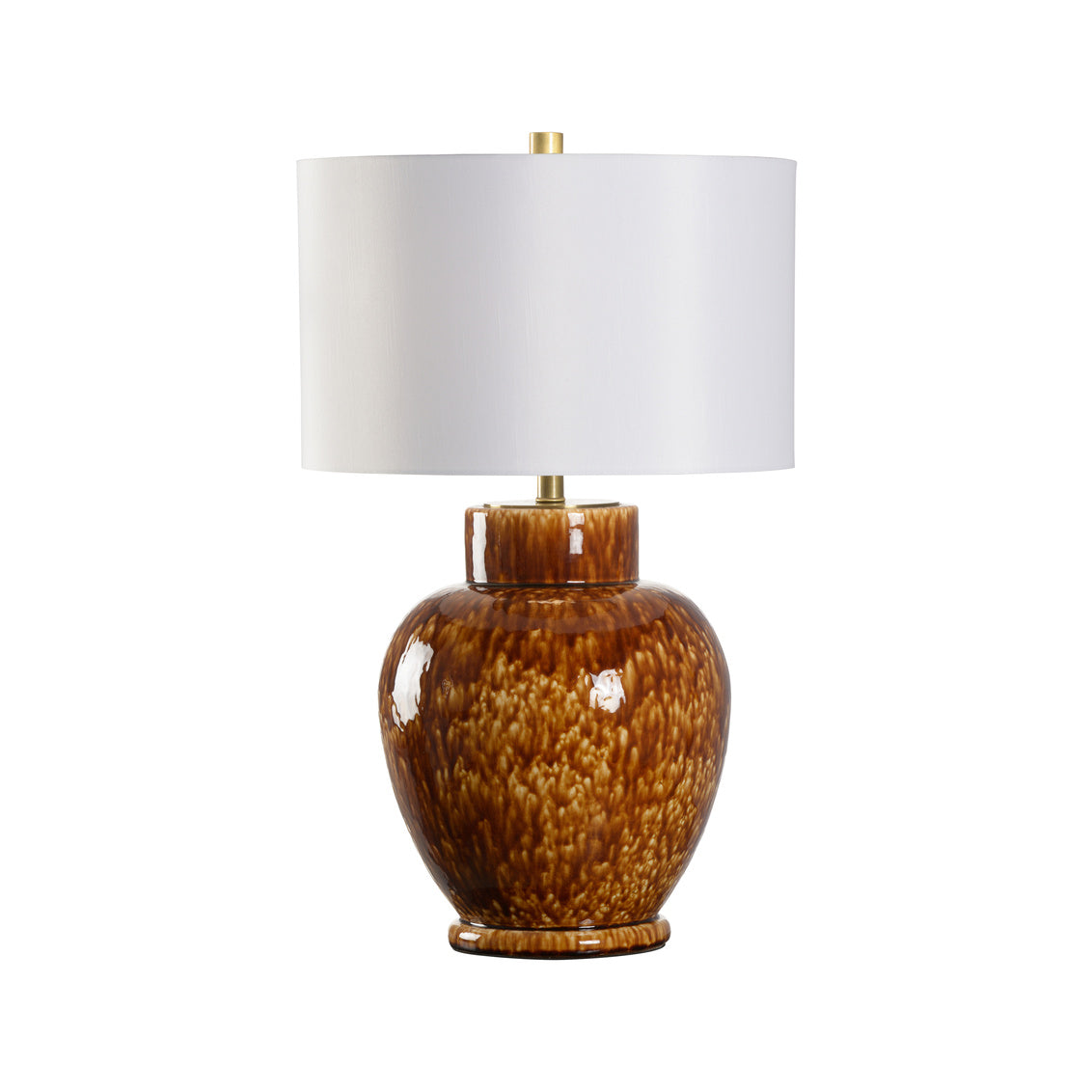 Jennifer Tortoise Table Lamp in mottled brown glaze