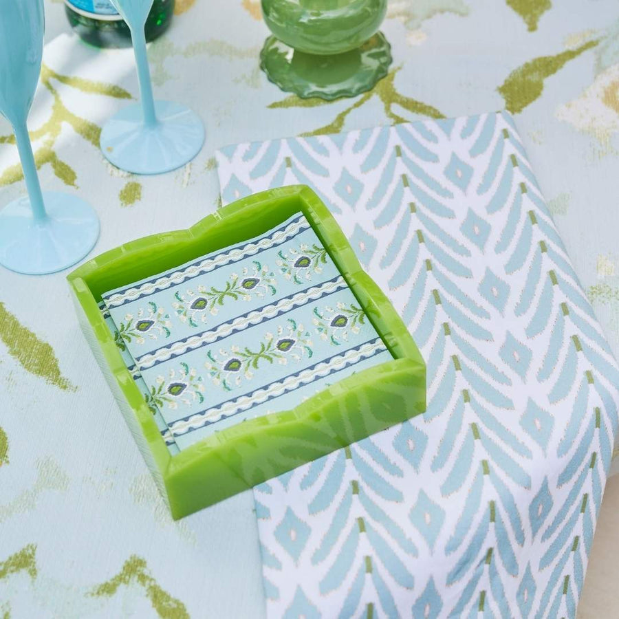 Petite Frond Blue Tea Towel pairs with a variety of colors and patterns