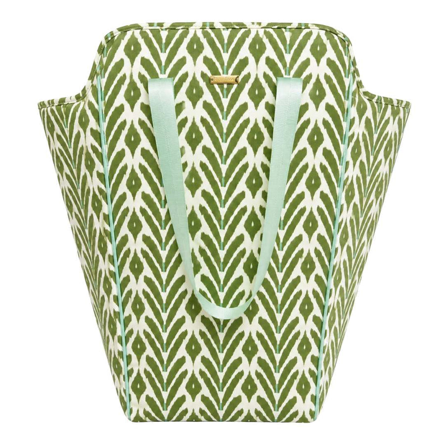 Petite Frond Green Laundry Bag is an ikat inspired motif