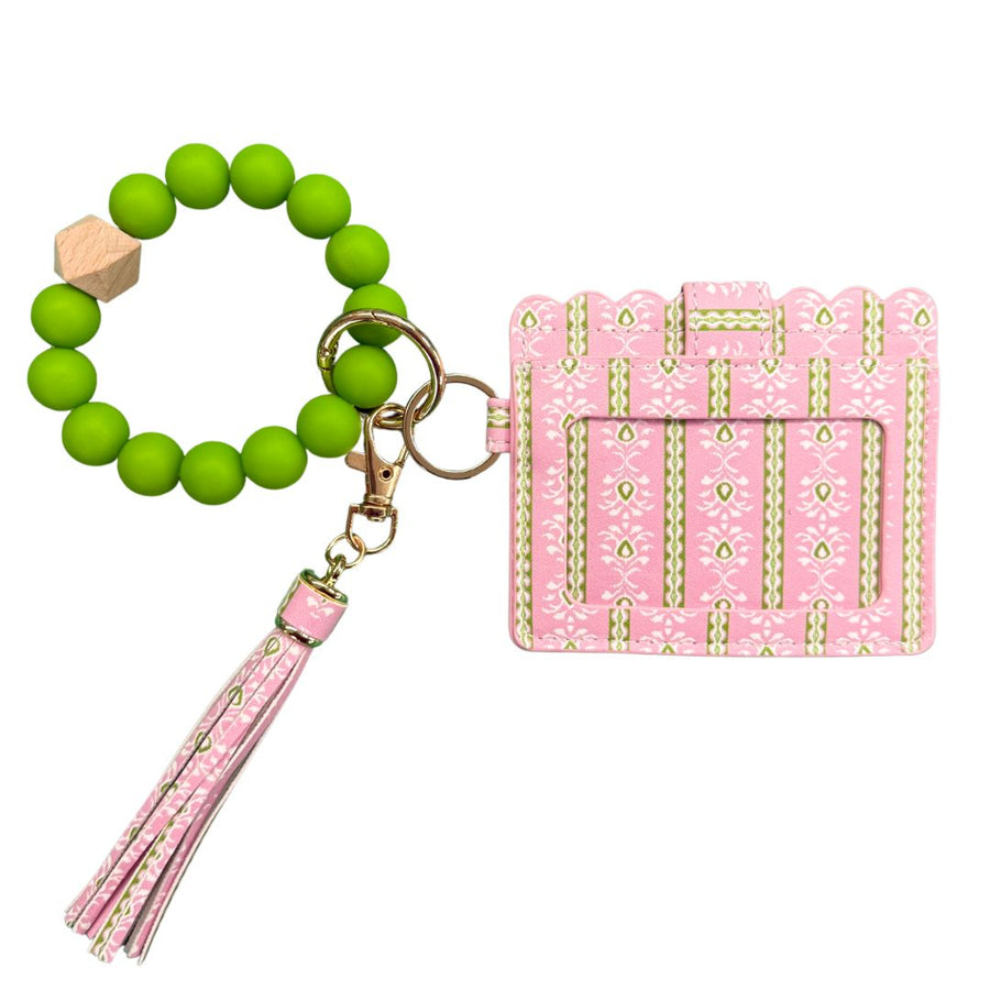 Rosemary Stripe Pink Wristlet Wallet reverse side