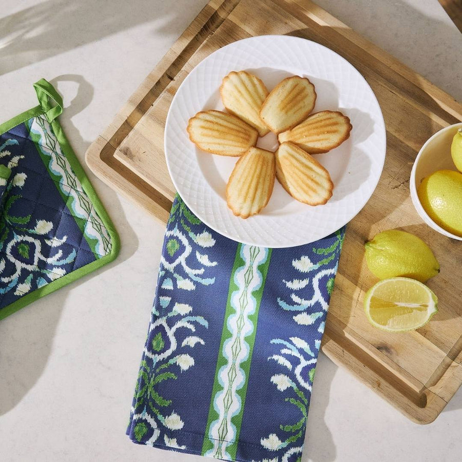 Rosemary Stripe Indigo Tea Towel makes a impact on any table