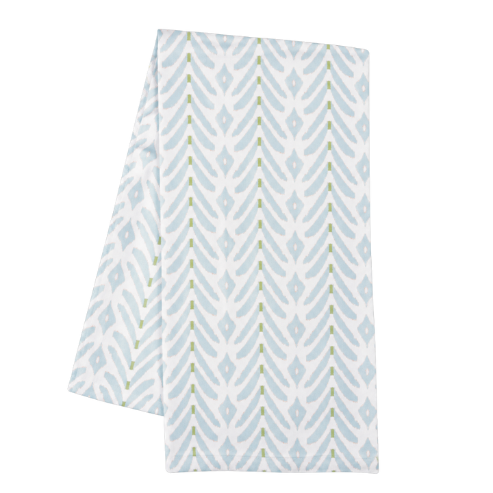 Petite Frond Blue Tea Towel in a light blue ikat inspired motif