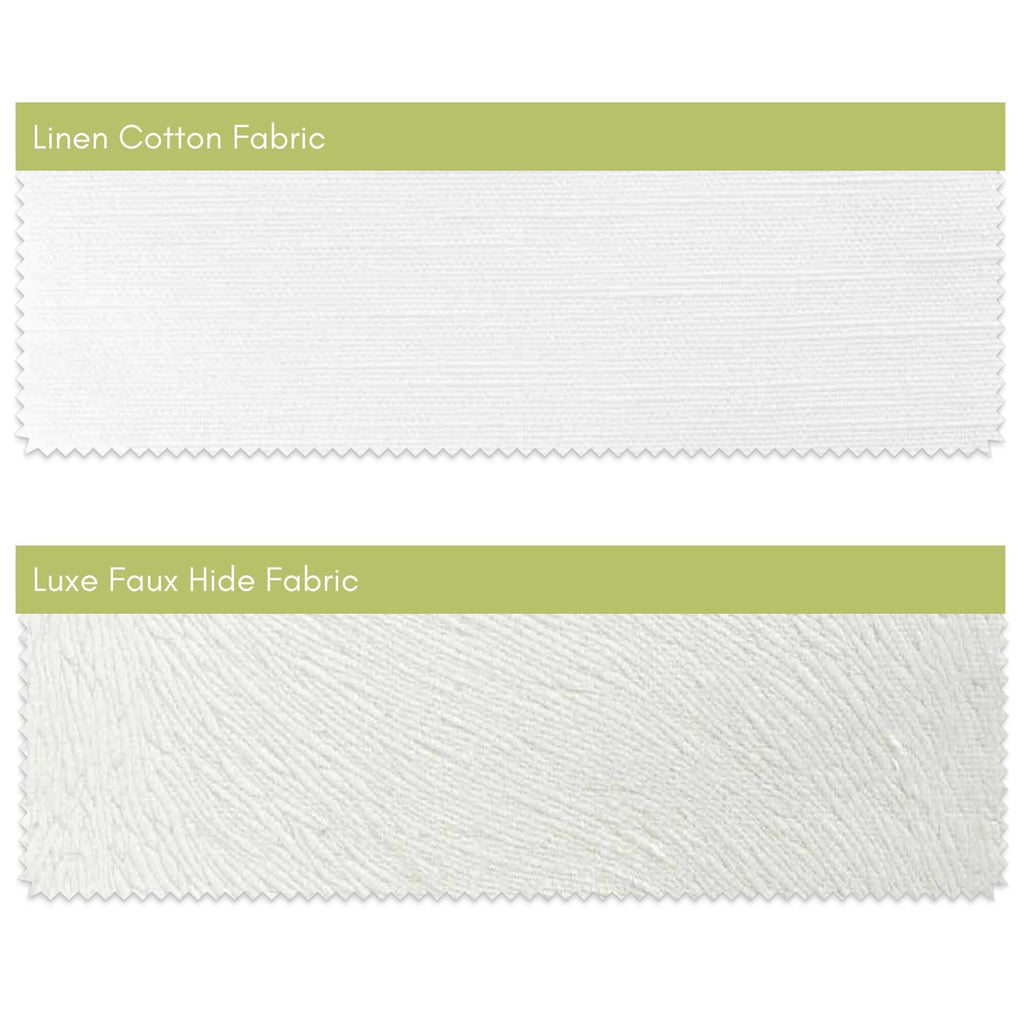 Comparison of faux hide and cotten linen fabrics