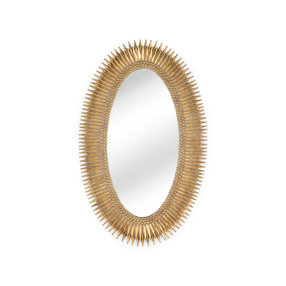 Lucius Mirror - Gold 46" oval wall mirror with antique gold leaf finish