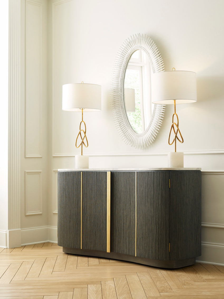 Lucius Mirror - White makes a dramatic presence in any room