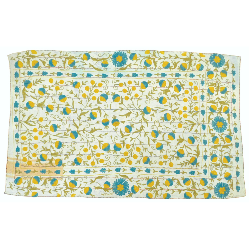 Marigold Blossom Vintage Suzani Blanket