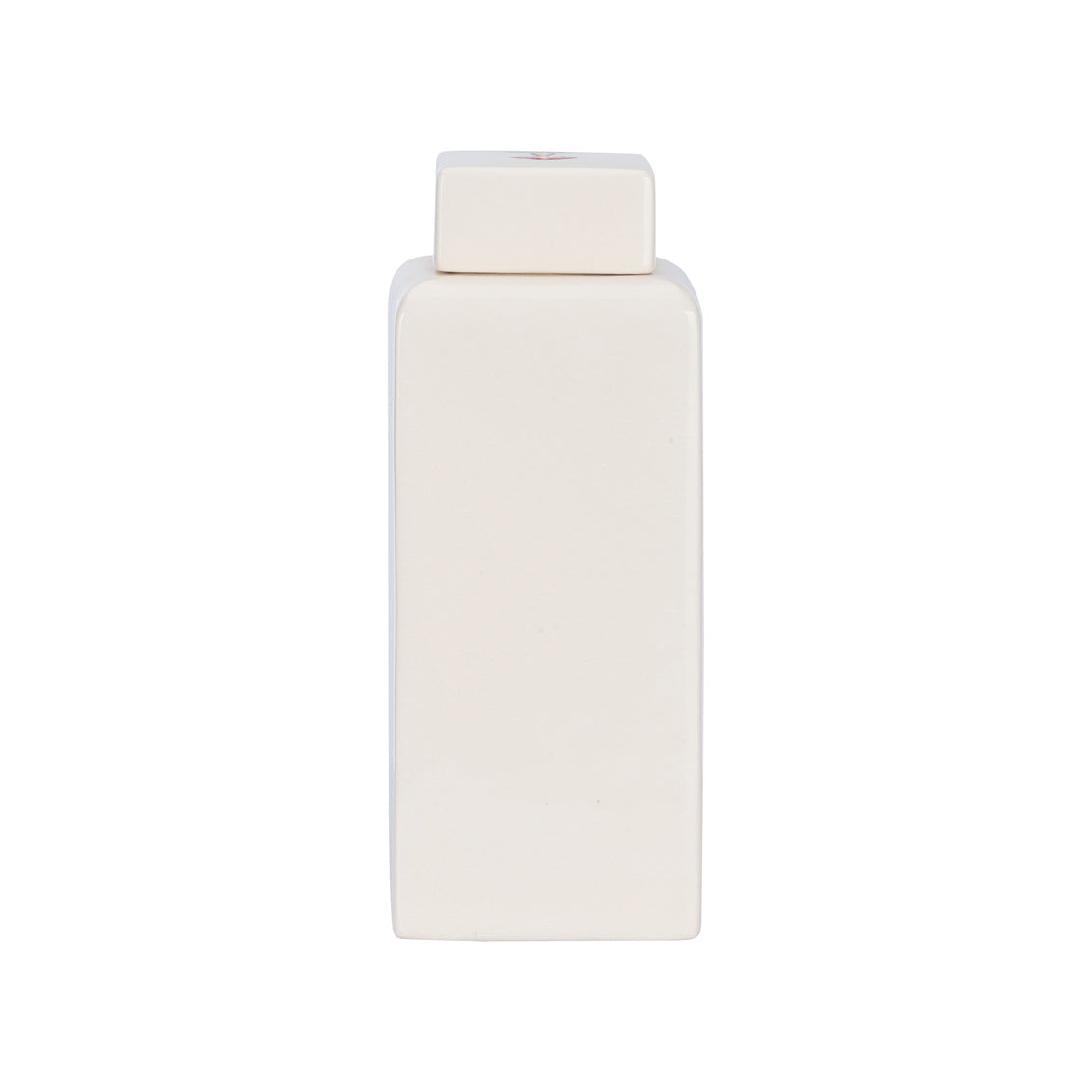 Mushroom Jar - Large rear view. Creamy white glaze