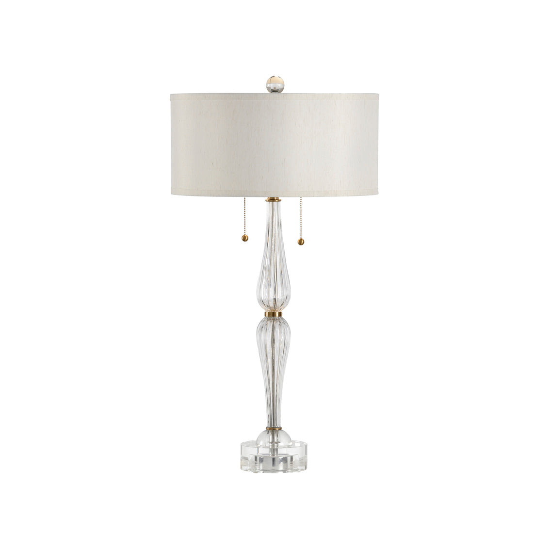 Naomi Table Lamp crafted from elegant crystal and brass, 2-bulbs