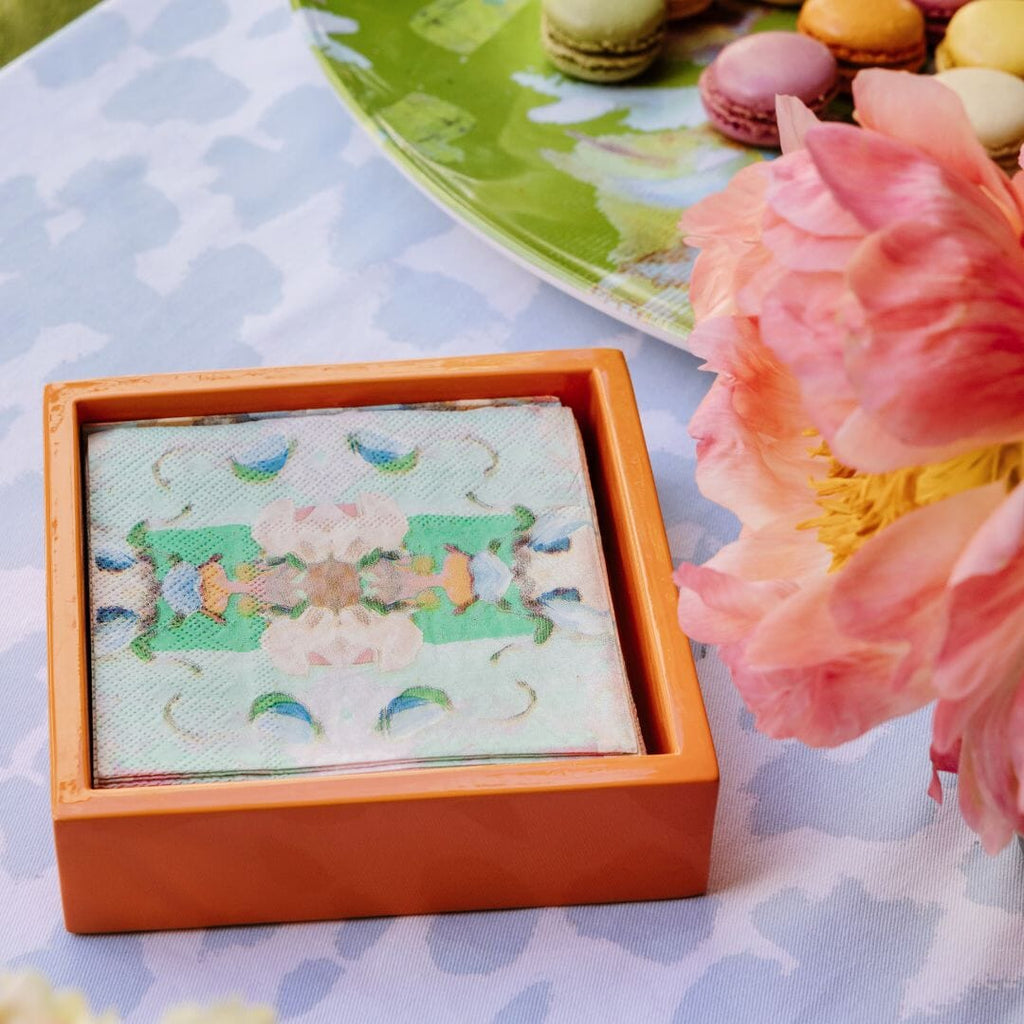 Orange Bamboo Cocktail Napkin Holder lifestyle image