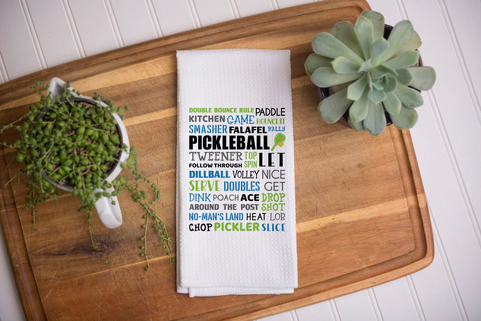 Pickleball Word Collage Kitchen Towel