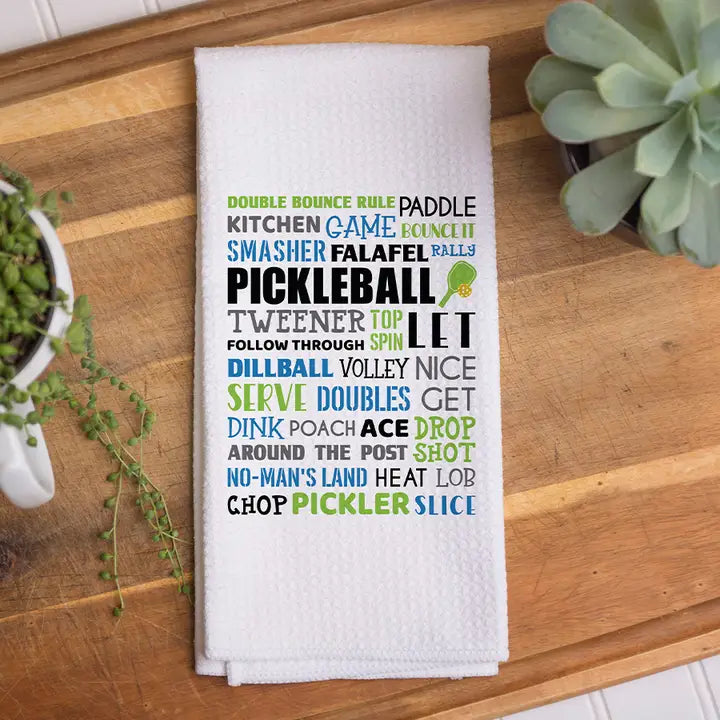 Pickleball Word Collage Kitchen Towel word detail