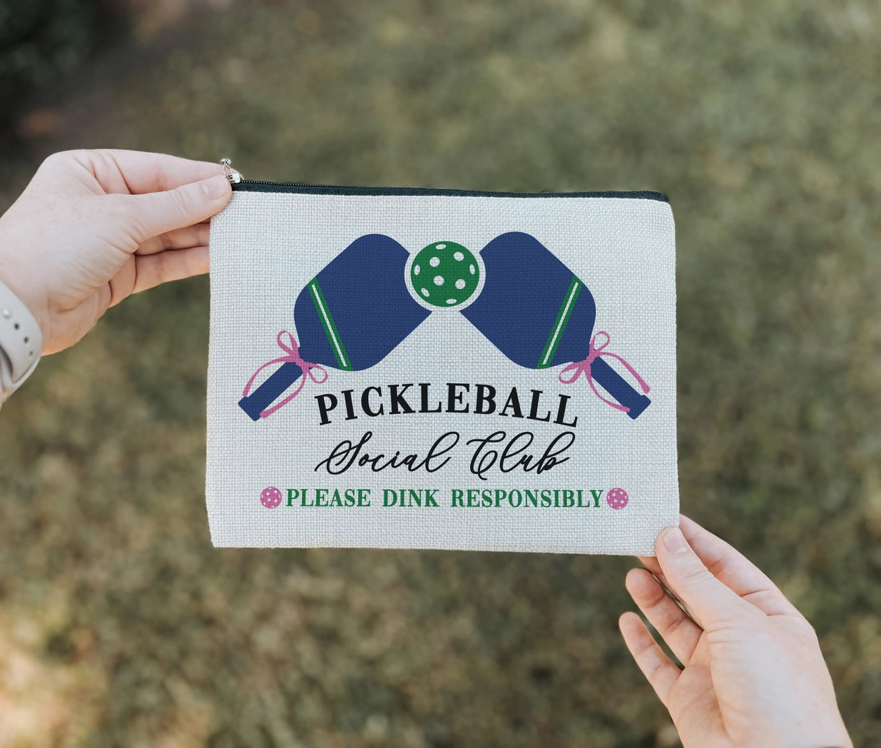 Pickleball Club Makeup Bag graphics detail