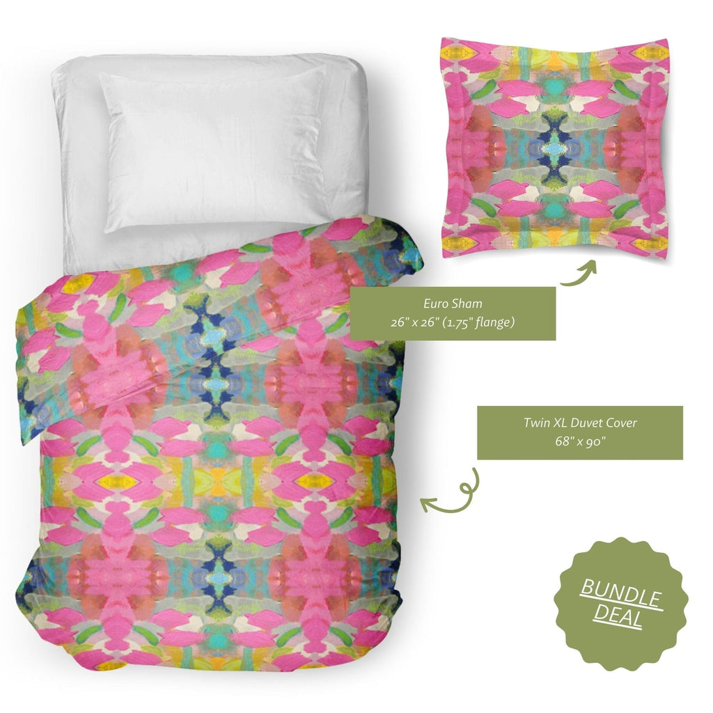 Pink Paradise Dorm Bedding Set features