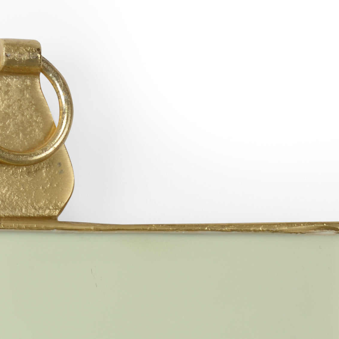 Pistachio Enamel Wall Photo Frame - Medium gold trim detail