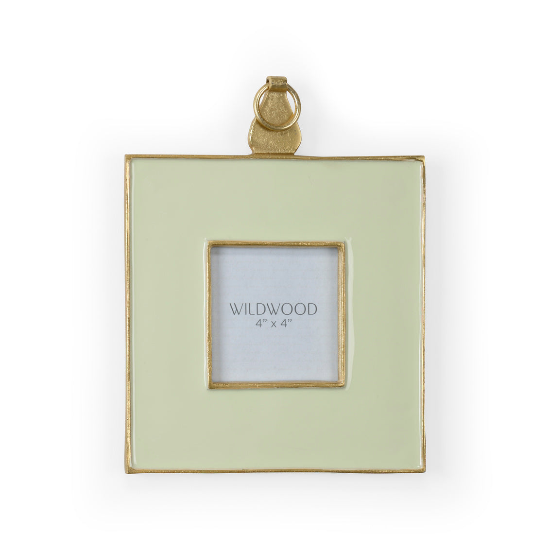Pistachio Enamel Wall Photo Frame - Medium has gold trim